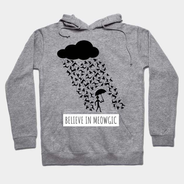 Believe In Meowgic Funny Raining Cats Shirt Hoodie by lbradley86